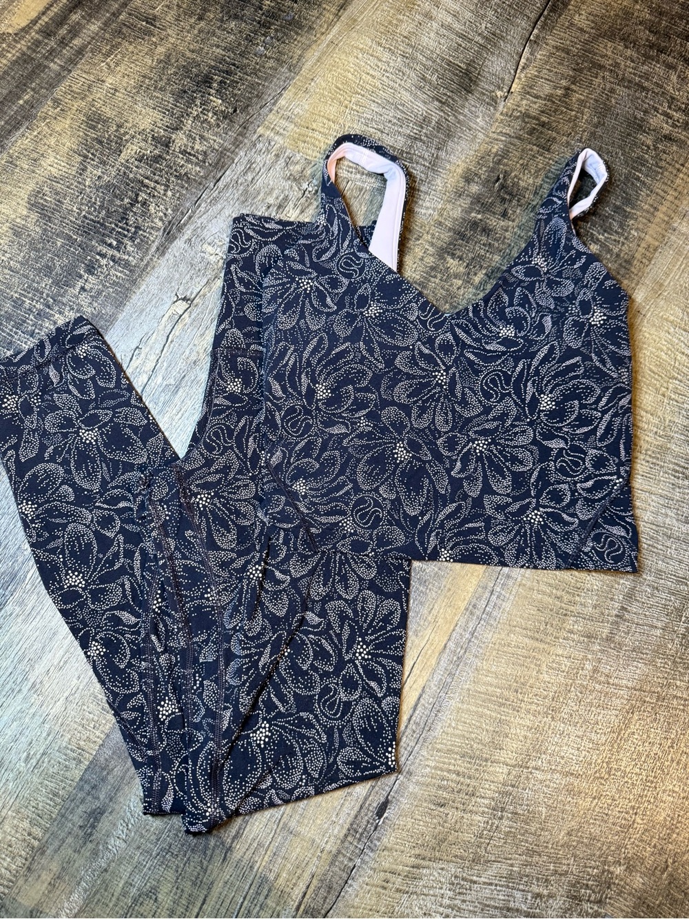 lululemon Brown Floral-Print Bralette & Leggings Set
